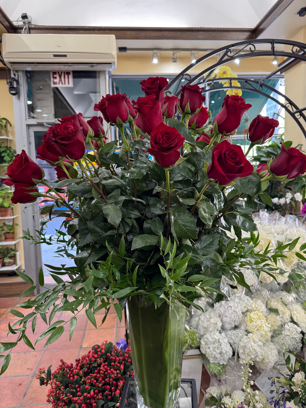 Dozen Red Roses | Elegant Explorer Rose Bouquet – Jerome Florists Inc