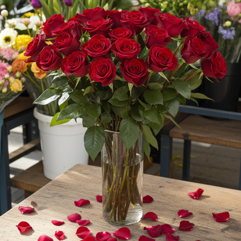 Red Explorer Roses | Premium Rose Arrangement NYC – Jerome