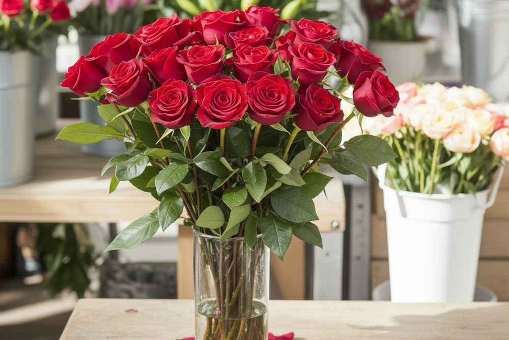 Dozen Red Roses | Elegant Explorer Rose Bouquet – Jerome Florists Inc
