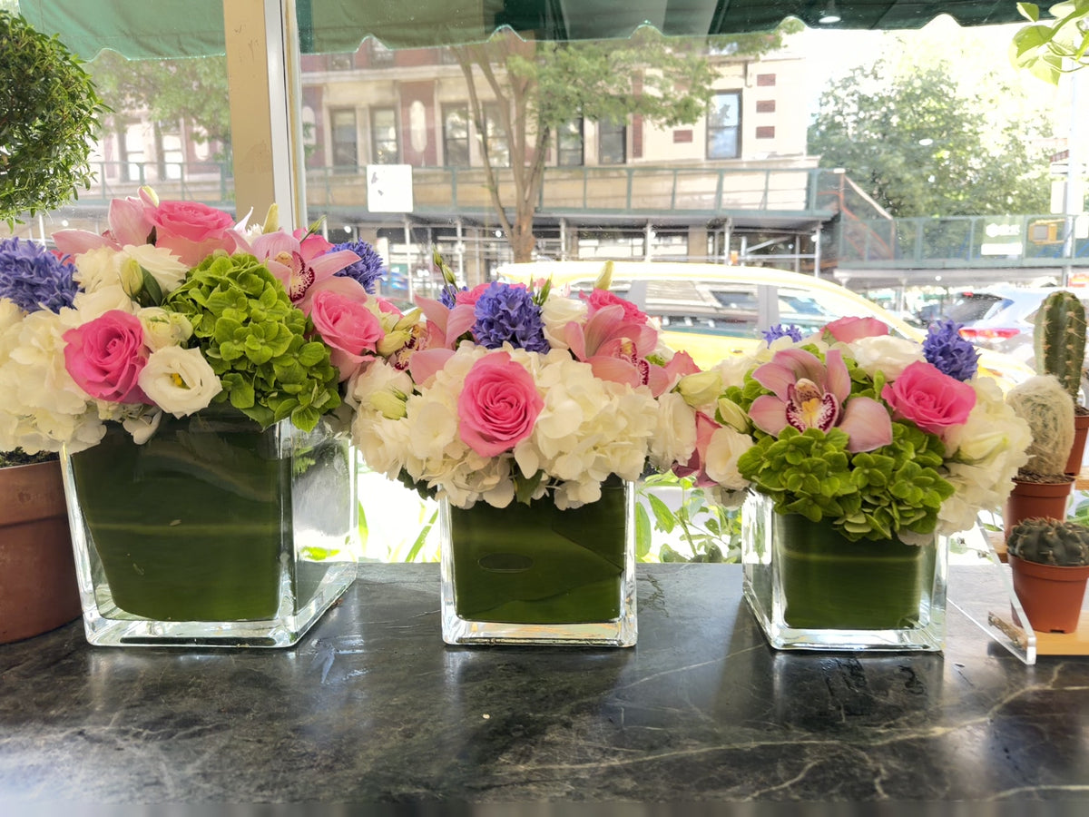 Eliana - Pink Rose, Orchid & Hydrangea Arrangement